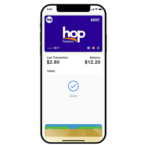 phone using a virtual Hop card