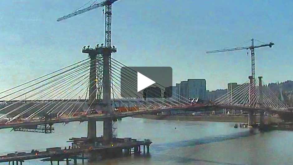 OHSU bridge construction timelapse