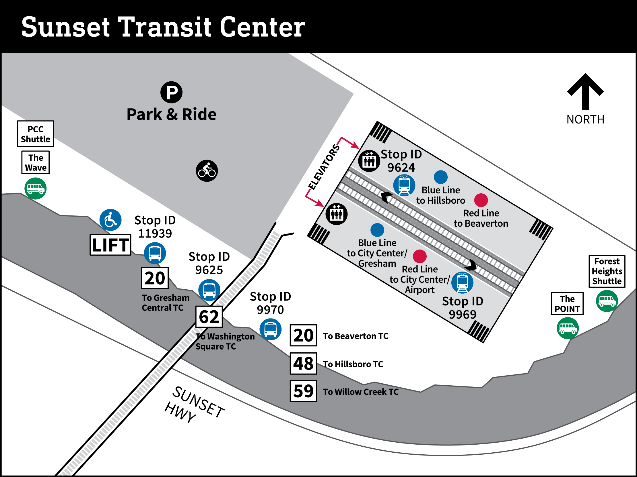 Map of Sunset Transit Center
