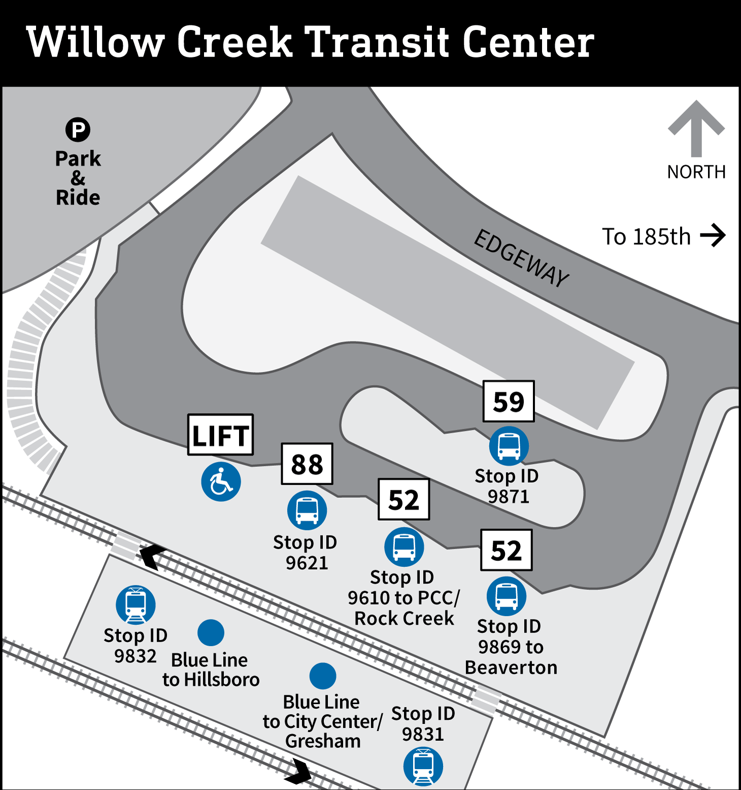 Map of Willow Creek Transit Center