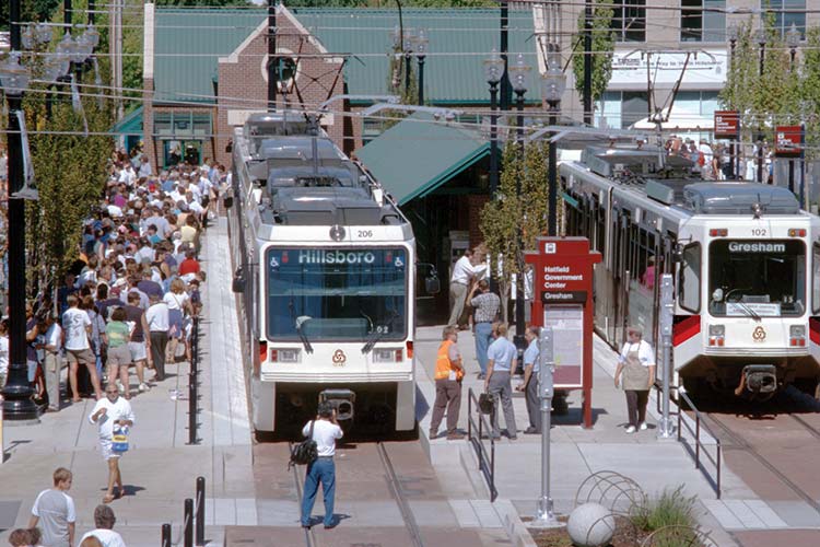 Opening day of Westside MAX service in Hillsboro